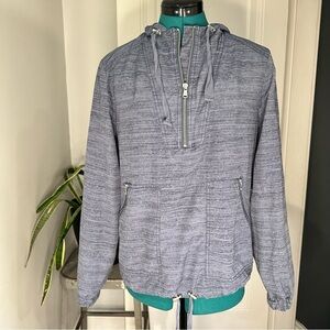 Lou & Grey Space Dye Half Zip Hooded Pullover Blue Size XS